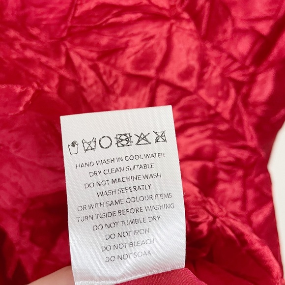 Third Form x Free People Red Crinkle Satin Running Water One Shoulder Mini dress - Picture 12 of 12